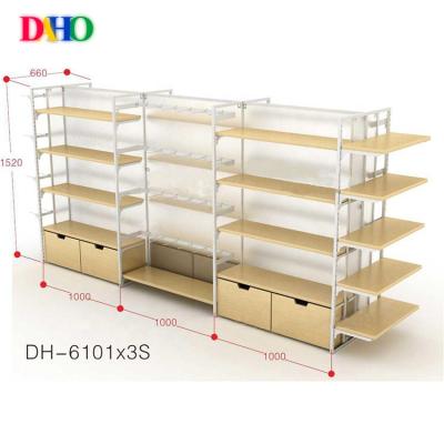 China Modern Modern Customize Department Retail Store Grocery Miniso Display Rack Supermarket Shelves for sale