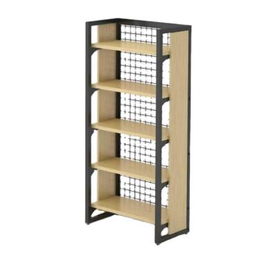 China Miniso Single Sided Supermarket Shelves Wooden Food/Shoes/Cup/Toys Display Racks For Retail Stores for sale