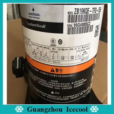 China Emerson Copeland Lubricated Scroll Compressor Model ZB19KQE-TFD-558 380V-420V 50HZ Using R404a R134a for sale