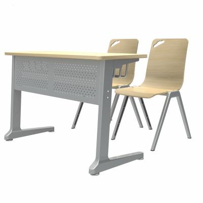 China Modern School Furniture Double Desk And Chair 2 Person For College for sale