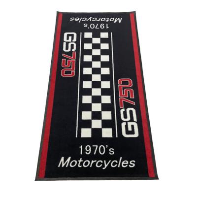 China Custom Non-Slip Trainer Training Large Logo Shop Floor Garage Bike Mat for sale