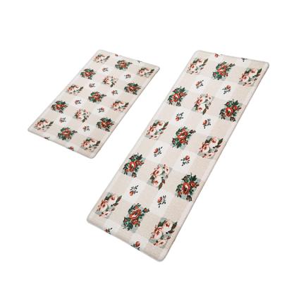 China Stain Resistant Custom Anti Fatigue Anti Slip Waterproof Oil Proof Kitchen Floor Mat for sale