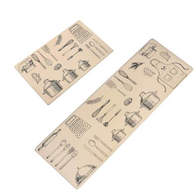 China Stain Resistant Hot Sale Anti Slip Floor Mat Kitchen PVC Kitchen Mat Set Of Two for sale