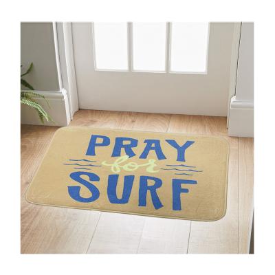 China Water Absorbent Shower Bath Mat New Water-absorbent Printed Floor Cover Mat For Bathroom Toilet for sale