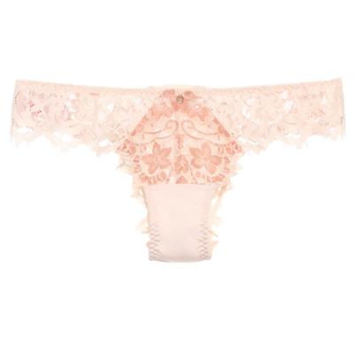 China OEM factory OEM sexy bikini lace eyelash lace panties women breathable two-tone cotton striping panties women for sale