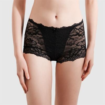 China OEM Shantou Factory Women Breathable Ladies Lace Up Boxer Cotton Striping Comfortable Women Underwear Boyshort for sale