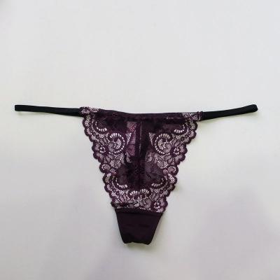 China Wholesale Breathable Sexy High End Sexy G-String Ladies Panties New Arrival Lace Transparent Thong for sale