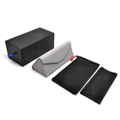 China Fashional Glass Case Luxury Brand Classic Sunglasses Leather Case Glasses Box Set for sale