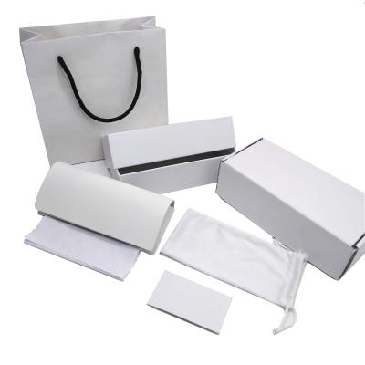 China Fashional Glasses Case Luxury Gift Sunglasses Protector Bag White Glasses Bag Soft Leather Eyewear Case Set for sale