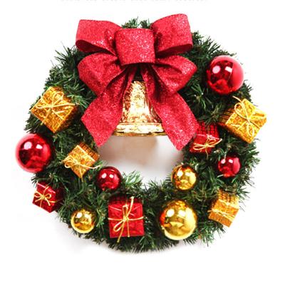 China Simulation Fabric Christmas Ornament 30cm Wreath for sale