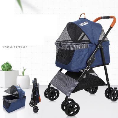 China Sustainable new trend and fashion have four-wheeling folding pet cart for dogs and cats for sale