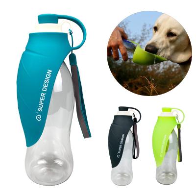 China Viable Portable Collapsible Travel Leak Proof Pet Drink Dispenser Cat 580ml Dog Outdoor Walking Water Bottle for sale