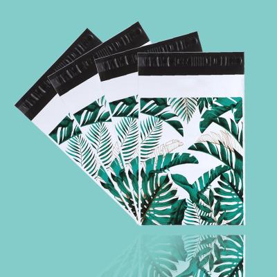 China Self Adhesive Envelope Tropical Leaf Printed Design Mailer Poly Envelope Mailing Bag With Self Adhesive Seal Strip for sale