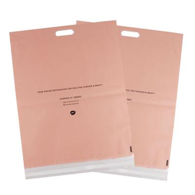 China E-ccomerce Envelopes Large Bulk Pack Express Mailing Bag Handle Custom Printed Poly Mailer Light Pink for sale