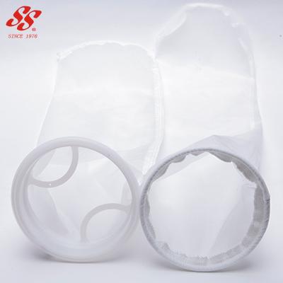 China Plastic Ring Food Grade 5 25 50 100 150 200 250 300 400 500 Micron Monofilament Nylon Aquarium Pool Filter Sock For Bag Filter for sale