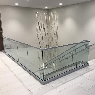 China U Channel Balcony Railings U Channel Frameless Aluminum Glass Deck Modern Railing Design Glass Balustrade Design for sale