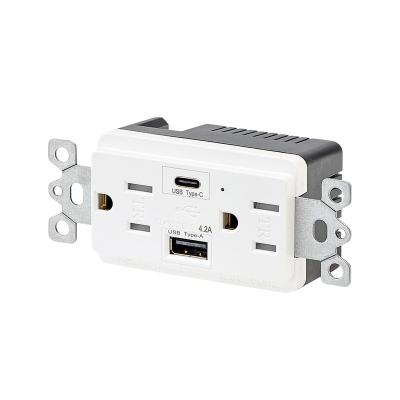 China Residential / General Purpose ETL & cETL Listed USB Type A Type-C Wall Outlets Charger Wall Tap for sale