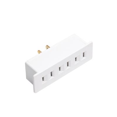 China ETL and cETL 3 Outlets Electrical Plug Polarized Adapter 3 Fork Outlet Residential / Multi-Purpose Wall Faucet for sale