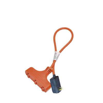 China Home Appliance ETL and cETL Listed Indoor 3 Outlet T Form SJT 16AWG/3C Power Cable Extension for sale