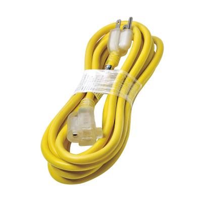 China Home Appliance ETL & cETL Listed 1 Indoor Outdoor SJTW Heavy Duty Outlet 16AWG/3C Lighted End Extension Cord for sale