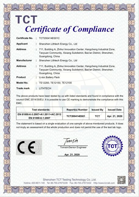 CE - Shenzhen Lithtech Energy Co., Ltd.