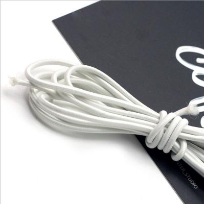 China Sustainable 1kg Winding Recycled 2mm 1mm 3mm 4mm 8mm Rope Cord PP Strong Round Black White Nylon Soft Rubber Rope 5mm Elastic Band for sale