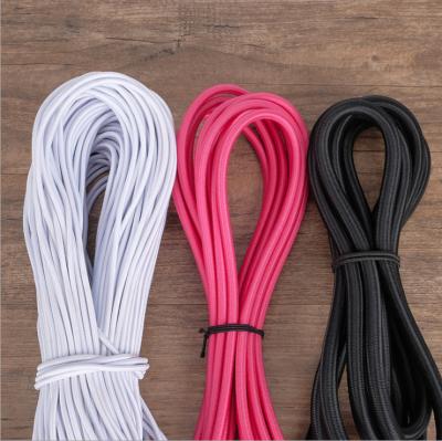 China High Tenacity Custom 1/4 2.5mm 3mm 4mm 5mm 6mm 7mm 8mm 20mm Bulk Bungee Power Cord White Rubber Soft Elastic Black 150mm Nylon Round Rope for sale