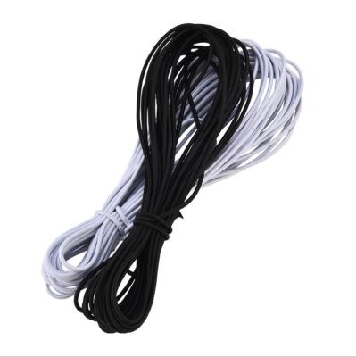 China Wholesale High Tenacity Thicker 1.2 Meters 2.5mm 3mm 3.5mm 5mm 7mm 8mm Round White Black Bungee Spandex Shock Rubber Elastic Cords For Clothes for sale