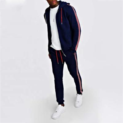 China Winter Sweatsuit Breathable Mens 3 Stripe Jogging Zipper Tracksuit 2 Piece Sets For Men Slim Fit Tracksuit Plain for sale