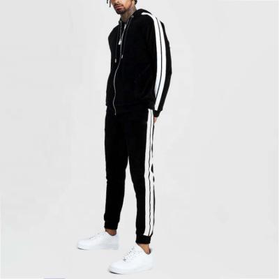 China Wholesale Breathable Stripe Tracksuit With Side Slim Fit Zip Up Mens Tracksuits Hoodies Sweatsuit With Zippers On Pockets for sale