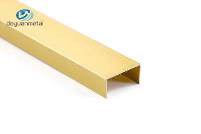 China Anodisierte Aluminiumstärke 6063 des u-Profil-Kanal-0.8-1.2mm materielle Goldfarbe Alu zu verkaufen