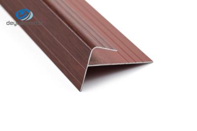 China F Shaped T6 Aluminum Stair Nosing Edge Trim Wood Grain Surface Treatment Powder Coating for sale