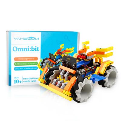 China Entertainment Yahboom Omnibit Educational Car Mecanum Wheel with146PCS Robotic Building Block Compatible with BBC Micro:Bit V2 for sale