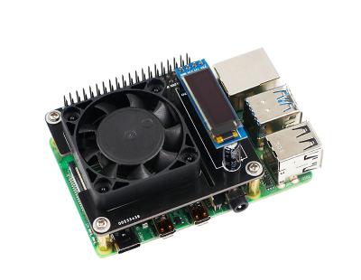 China Raspberry Pi 4B/3B+/3B Yahboom RGB Cooling Hat with Adjustable Fan and OLED Display for Raspberry Pi 4B/3B+/3B for sale