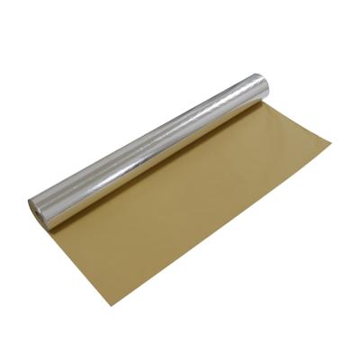 China Low Price Guaranteed Gold Reflective Scrim Industrial Quality Aluminum Foil Insulation Aluminum Foil Wrapping Paper for sale