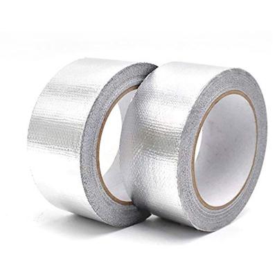 China Conductive and Shielding Aluminum Reinforced HVAC Aluminum Foil Fiberglass Cloth Acrylic Solvent Tape for sale