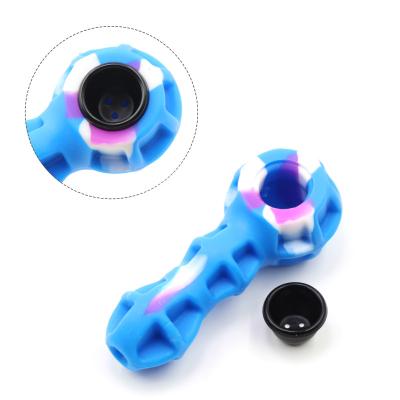 China Creative mixed color lighter metal smoke silicone pipe easy portable smoking accessories wholesale for sale