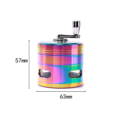 China Foureyes 4 layers modern dry weed grinder high quality obvious weed grinder with handleDa for sale