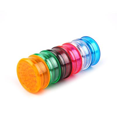 China Plastic GRP002 3 Layers 60mm Sharp Tooth Plastic Herb Grinder EKJ SuL-42 Smoking Grinder Multi Colors Weed for sale