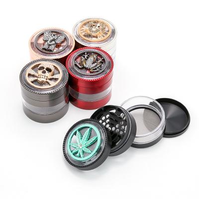 China Cigarette Herb Grinder Easy Fashion Zinc Alloy Grinder 4 Layers 4 Parts Rack Herb Grinder for sale