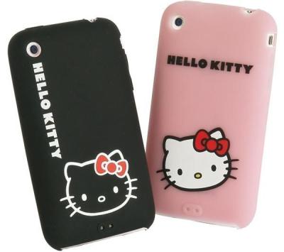 Chine Caisse rose de téléphone portable de silicone de Hello Kitty, couverture faite sur commande de téléphone de silicone à vendre