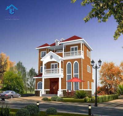 China Farmhouse Furnished Light Steel Structure Prefab Luxury Villa Prefab House for sale