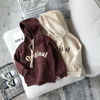 China QUICK DRY Classic Casual Baby Winter Letter Printing Kids Fleece Hoodie Fleece Sweatshirt for sale