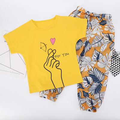 China Vintage drop shipping wholesale kids bohemian style top+pants 2pcs print suits fashion summer little girls dress sets for sale