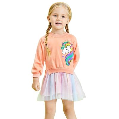 China 2020 Ins Autumn Toddler Baby Clothes Breathable Warm Long Sleeves Cartoon Girls Princess Tutu Baby Custom Made Dresses for sale