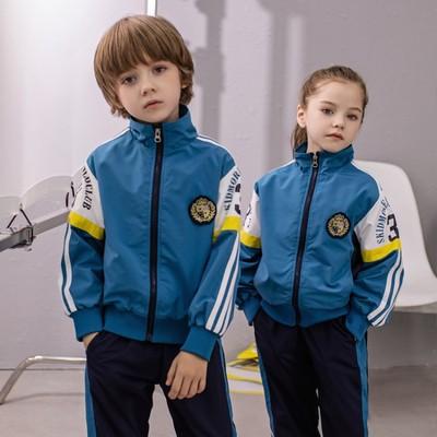 China British style Mysweeby spring autumn children's clothing sets fashionable school uniforms patchwork students uniforms for sale