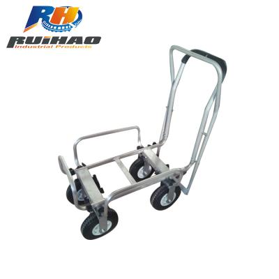 China 4 Wheel Foldable Aluminum Garden Tool Easy-Transport Cart With Brake And 8