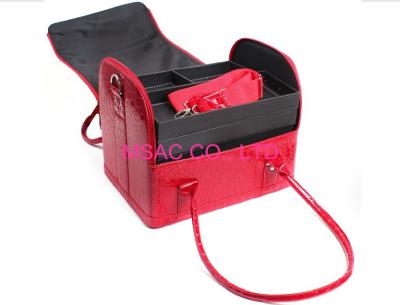 China Aluminum Beauty Cases/Red Beauty Cases/Crocodile Cosmetic Cases/Hair Dressing Cases for sale