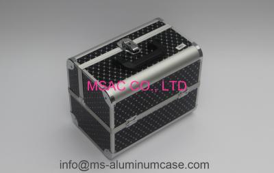 China Black Aluminum Leather Cosmetic Train Cases for sale