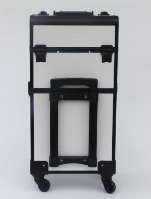 China White-black Aluminum Makeup Trolley Case for sale